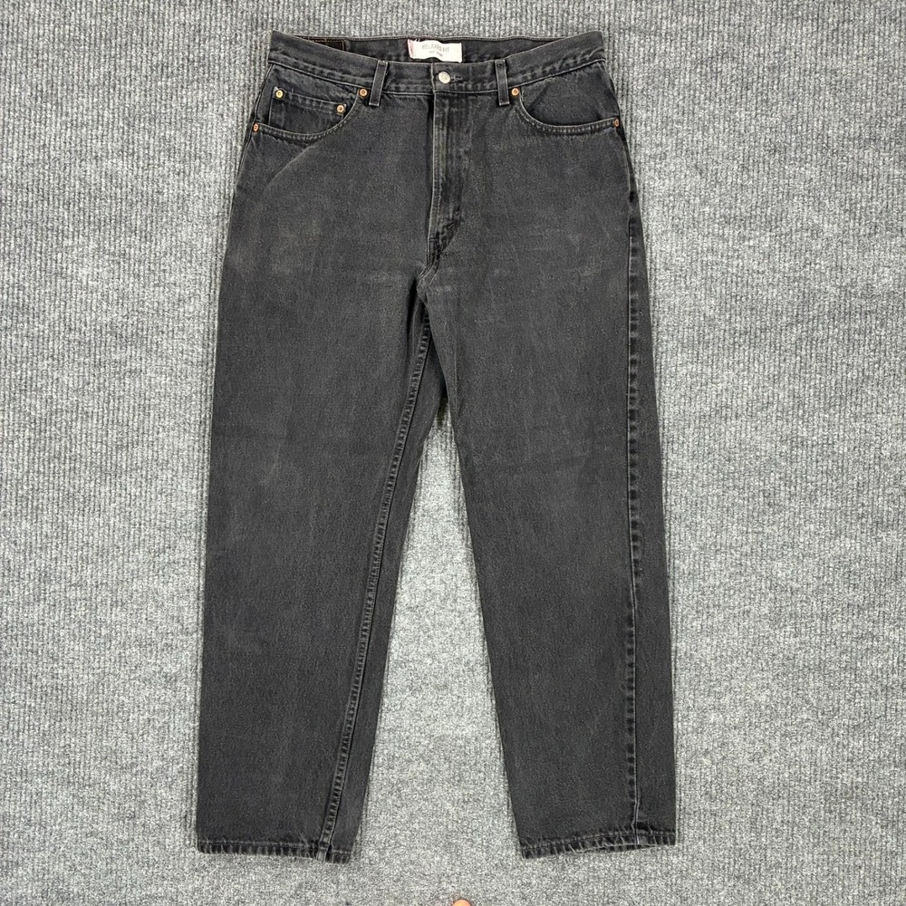 Levis 550 Relaxed Fit Jeans Mens 36x32 Black Denim Y2K Straight Leg Loose Skater